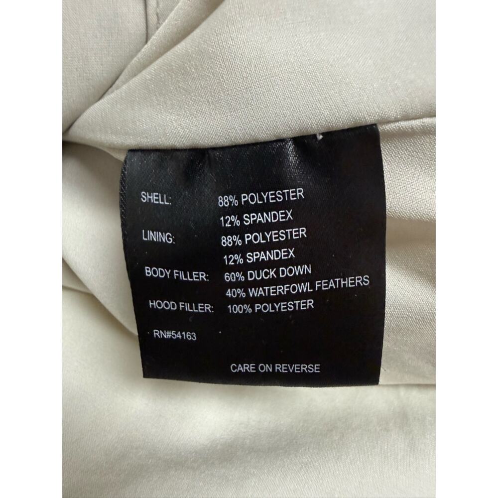 Karl Lagerfeld Cream Quilted Hooded Puffer Jacket Large - Picture 9 of 9